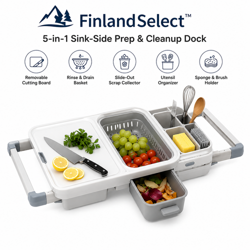 finlandselectvip™ 5-in-1 Sink-Side Prep & Cleanup Dock
