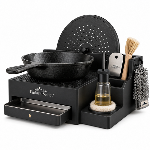 finlandselectvip™ 6-in-1 Cast-Iron Care, Rest & Seasoning Station