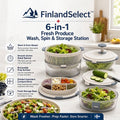 finlandselectvip™ 6-in-1 Fresh Produce Wash, Spin & Storage Station